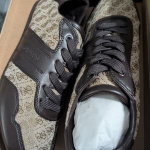 GUESS Men's Brown and Cream Sneakers Triston Fashion Size 12